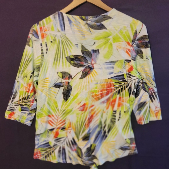 Coral Bay Multicolor Tie-Front Blouse - Picture 3 of 4